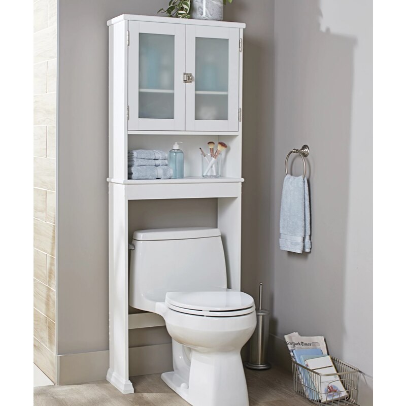 White 24.62 in. W Bathroom Space Saver, 3 Tiers, Over the Toilet Storage Cabinet, Better Homes &amp; Gardens