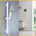 White High Quality Shower Rod Wall Mounted Shower Rod Adjustable Slide Set 2 Function Minimalist Style Shower