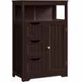 Wooden Bathroom Storage Cabinet with Open Shelving, Espresso Bathroom Organizer  Bathroom Shelves  Bathroom Accessories