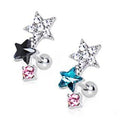 316l stainless steel art of brilliance star power cartilage earring