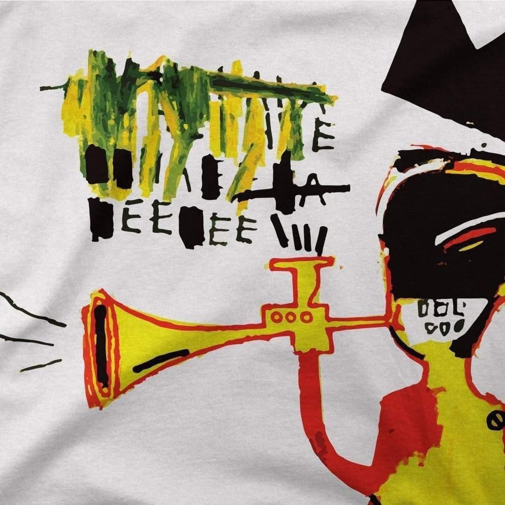 jean michel basquiat trumpet 1984 artwork t shirt art o rama