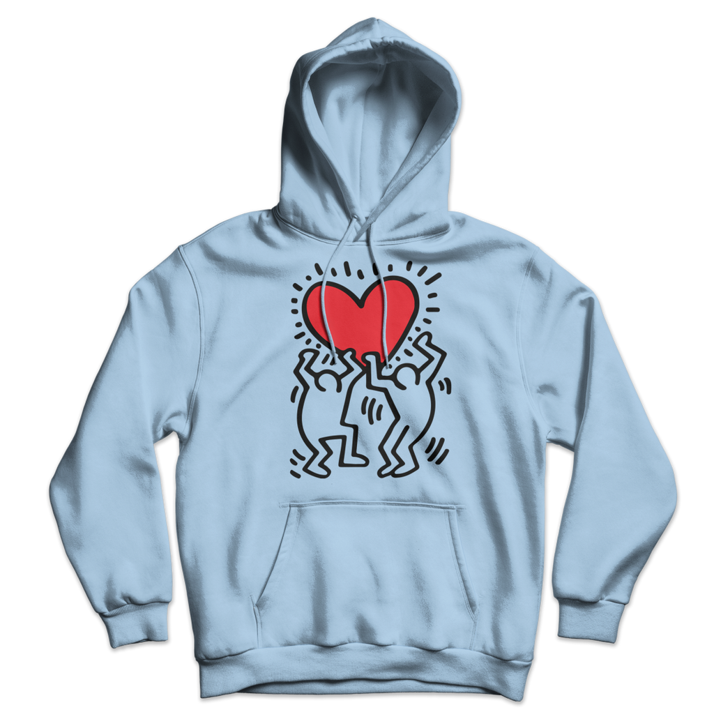 keith haring men holding heart icon street art hoodie