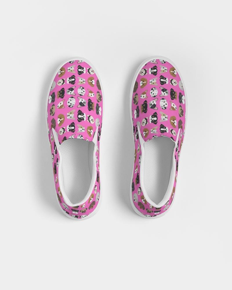 sneakers love the pink doggie pattern womens slip on canvas shoe
