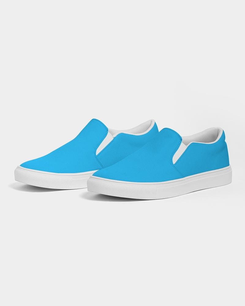 womens casual sneakers vibrant blue low top slip on canvas sports shoes