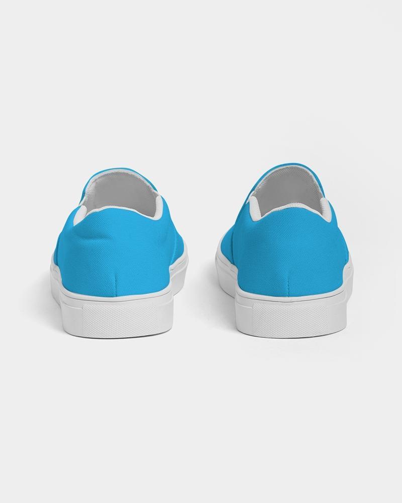 womens casual sneakers vibrant blue low top slip on canvas sports shoes