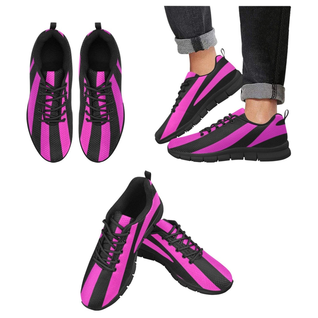 womens sneakers black and purple stripe black bottom running shoes