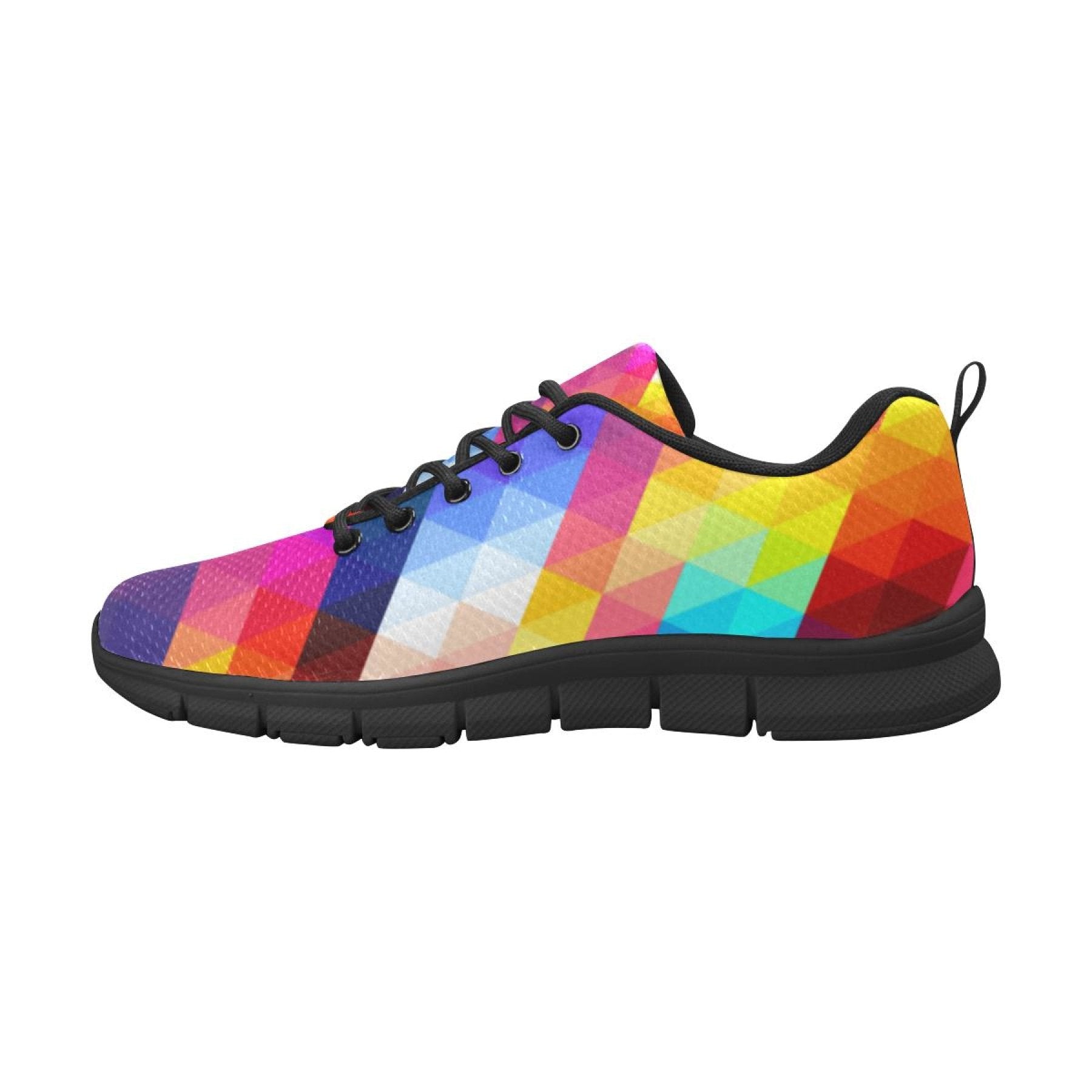 womens sneakers colorful grid style black bottom running shoes