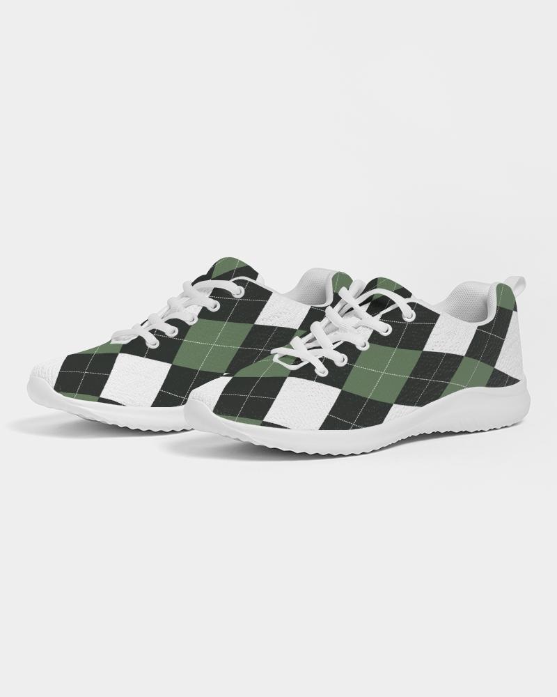 womens sneakers green white plaid running shoes ws7209