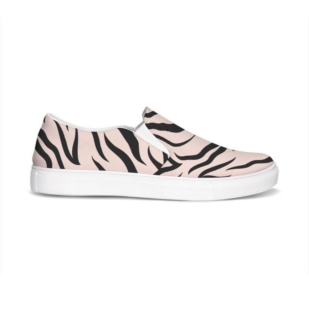 womens sneakers pink black zebra print slip on athletic shoes